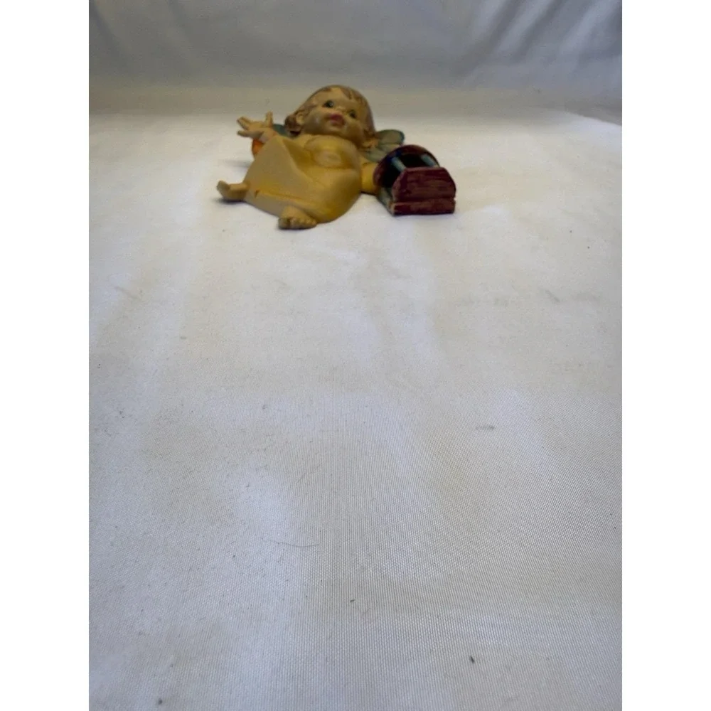 Vintage Child Angel Holding Lantern Wall Hanging Display Made In Italy